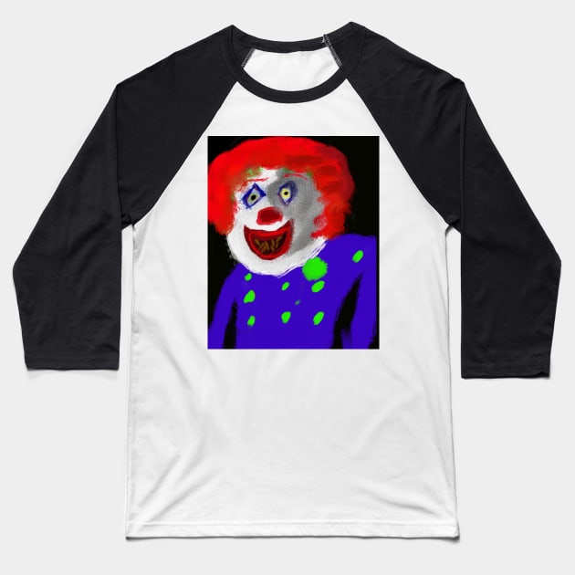 Evil clown 2 Baseball T-Shirt by Joelartdesigns